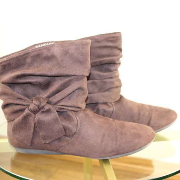 Rampage - brown faux suede flat ankle boot - Picture 3 of 6